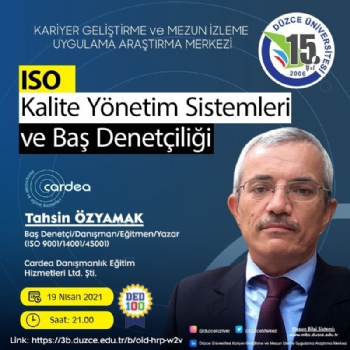 Dzce niversitesi Kariyer Gnleri 19 Nisan 2021 Tahsin zyamak